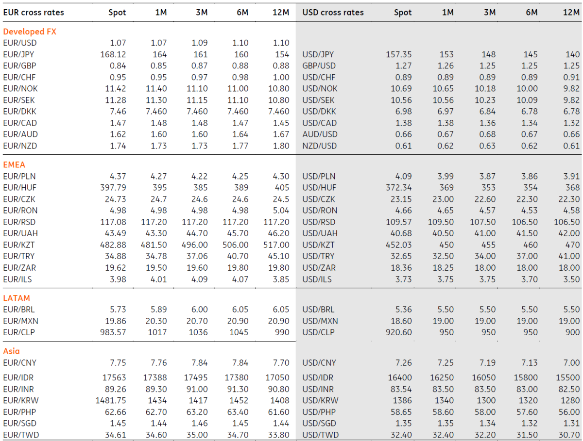 FX Talking: Forecasts Table | articles | ING Think