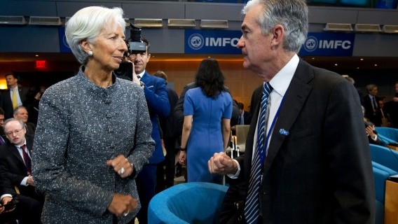 European Central Bank president Christine Lagarde and US Fed chair Jerome Powell Source: