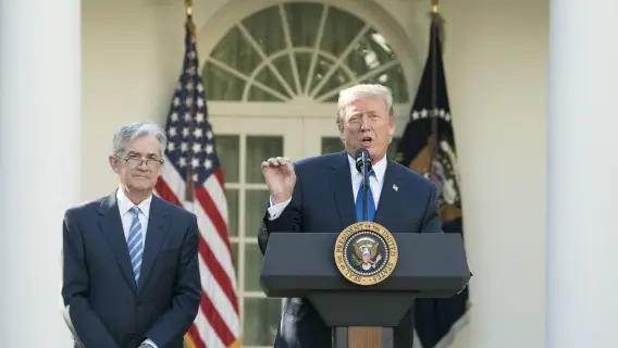 US President Donald Trump and Federal Reserve Chairman Jerome Powell