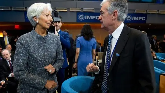 The ECB's Christine Lagarde and the Fed's Jerome Powell back in 2019