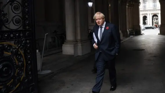 Britain's Prime Minister Boris Johnson leaves after attending a cabinet meeting in London