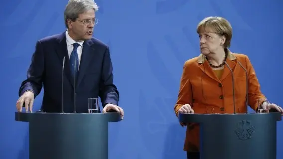 Italian PM, Paolo Gentiloni and German Chancellor Angela Merkel