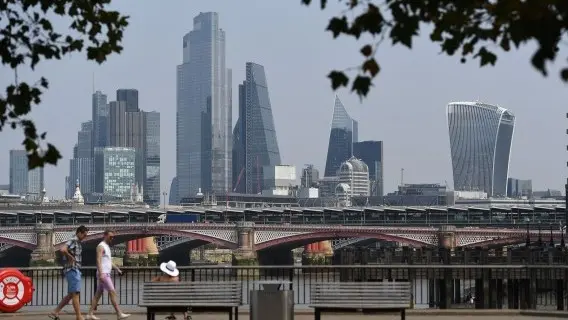 A general view of the skyline and high-rise buildings in London