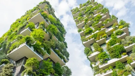A modern housing block in Milan, Italy