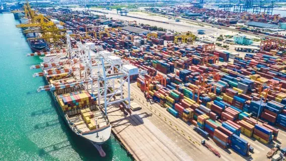 A deep water port in Singapore