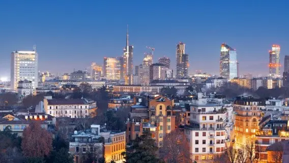 Italy's financial district in Milan