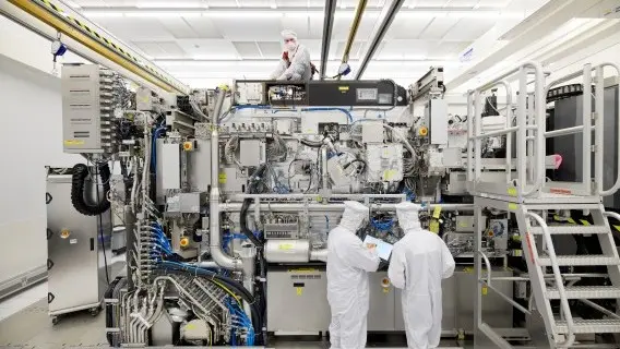 An ASML 'cleanroom' - an ultraclean environment where the company assembles EUV and DUV lithography systems
