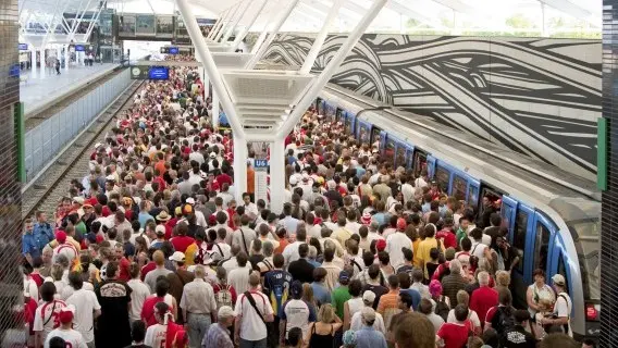 Fans flood into Fröttmaning for a World Cup match - a surge not unlike the demographic wave facing Germany’s pension system