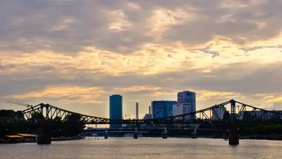 View of the banking district in Frankfurt, Germany