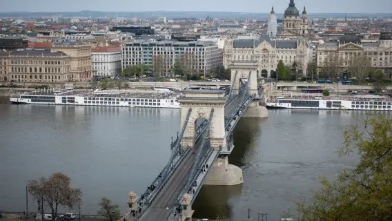 The Chain Bridge in Budapest, Hungary