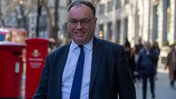 Governor of the Bank of England Andrew Bailey arrives at London School Of Economics, ahead of a speech - March 2023