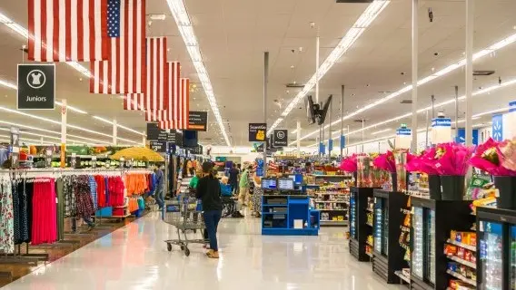 US consumers at a Walmart store in California