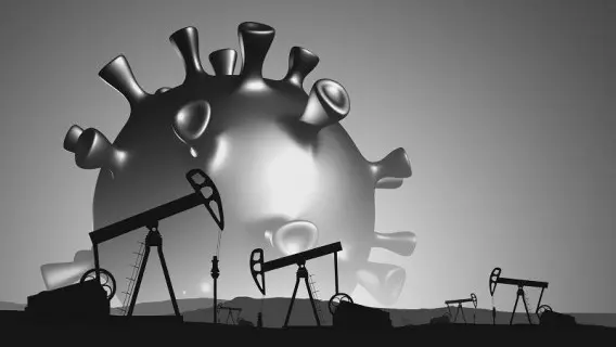 Corona virus and oil rig