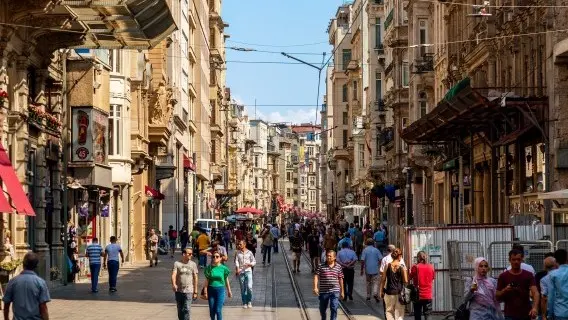 The Beyoglu district in Istanbul, Turkey