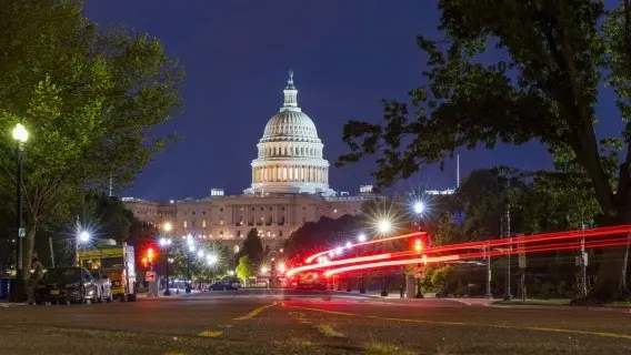 The United States Capitol Building, home of the USA Congress on National Mall in Washington, D.C.