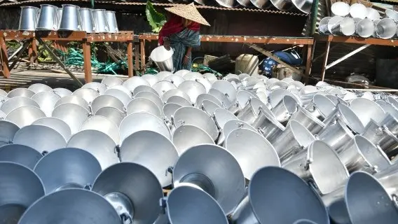 An aluminium factory in Agartala, India. The share of Indian metal on the LME jumped to 50% last month from just 9% in April