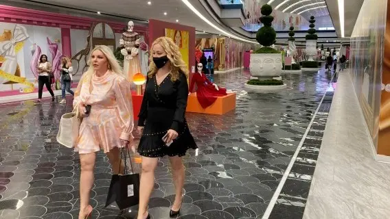 Shoppers at a mall in New Jersey