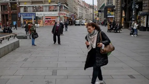 Few people out in Vienna, Austria, on day one of the latest national lockdown