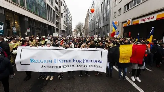 There've been demonstrations in Brussels against new anti-Covid measures