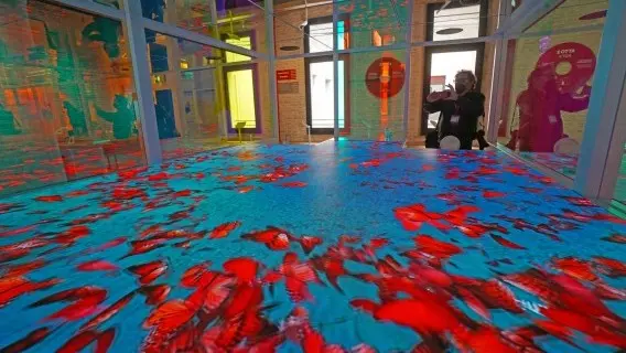 An artistic installation of 'The Human Safety Net' in Venice; a fitting metaphor for Europe's insurance industry