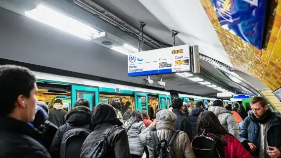 Commuters on the Paris metro