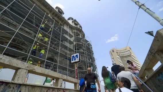 Restoration work on the Palace of the University of Bucharest