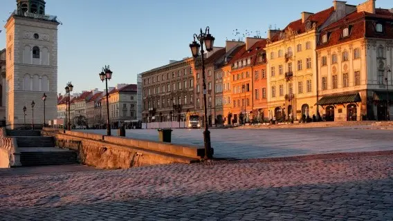 Early morning sunrise in Warsaw, Poland