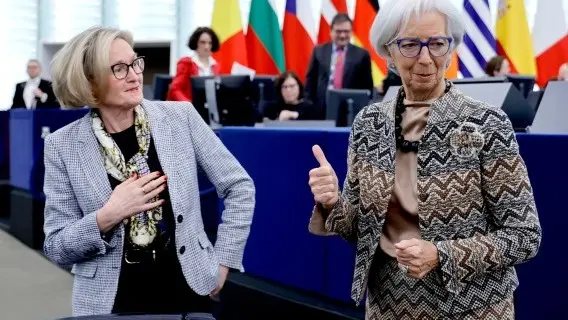 ECB President Christine Lagarde and the EC's Commissioner for Financial Stability, Mairead McGuinness