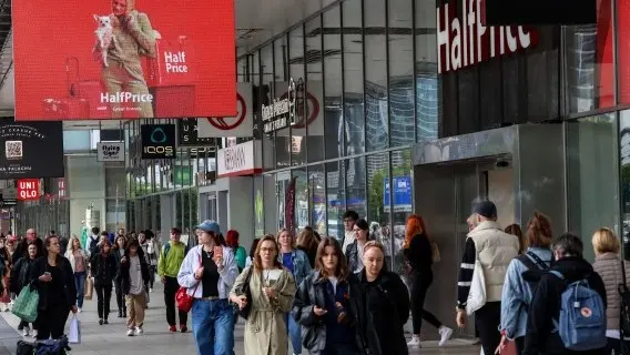Shoppers in Warsaw, Poland