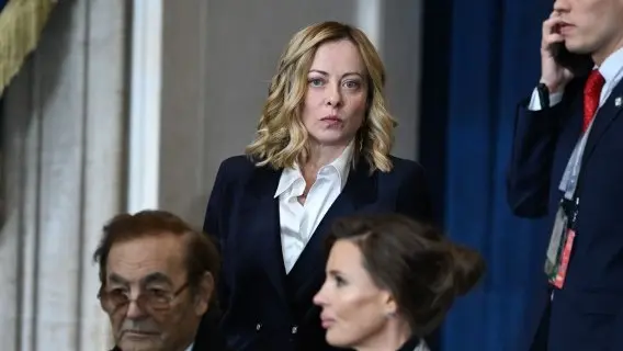 Italian Prime Minister Giorgia Meloni arrives for Donald Trump's inauguration ceremony on Monday