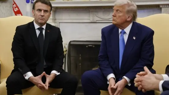 US President Donald Trump meets with French President Emmanuel Macron in Washington DC