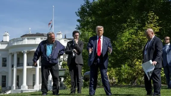 President Trump on the South Lawn of the White House on Wednesday