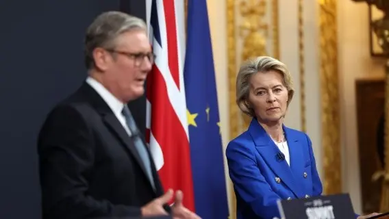EC President Ursula von der Leyen and UK Minister Keir Starmer following the summit