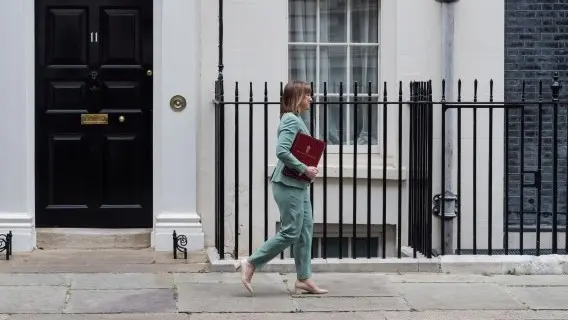 Britain's Chancellor of the Exchequer Rachel Reeves ahead of her Spending Review on Wednesday
