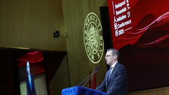 Mihály Varga, governor of the National Bank of Hungary, speaking at a recent conference