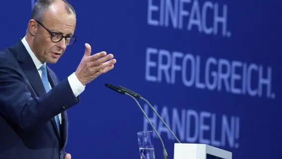 German Chancellor Friedrich Merz speaking at an event in Berlin, 13 November 2025