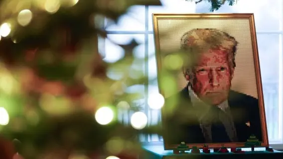 Perfect for Christmas, a Lego portrait of Donald Trump in the White House