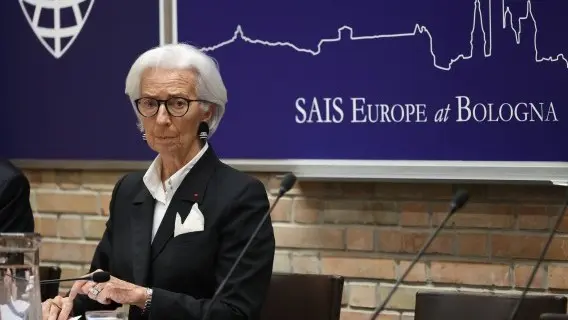 ECB President Christine Lagarde in Italy last week