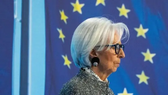 European Central Bank President Christine Lagarde last month