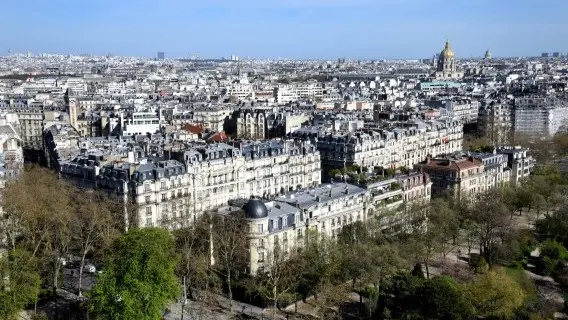 A view of Paris from the Eiffel Tower