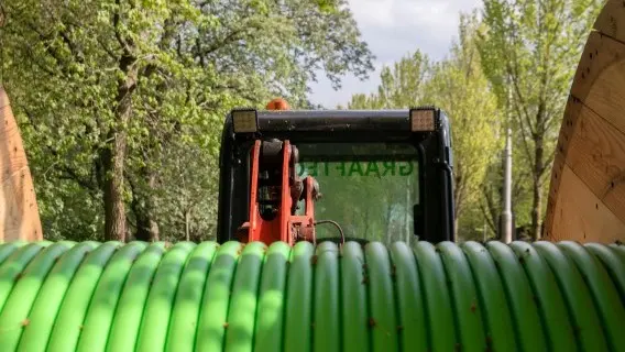 Fiberglass production in Amsterdam. In the Netherlands, there are now more broadband customers using fibre than cable